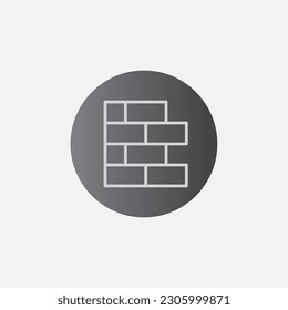 Bricks Wall Construction Circle Icon Symbol Illustration Vector