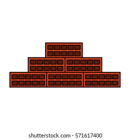 bricks wall construction icon vector illustration design