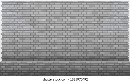 Bricks Wall of a House (black and white version) - Stock Vector