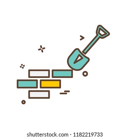 Bricks wall icon design vector