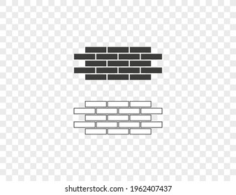 Bricks, wall icon on transparent background. Vector illustration.