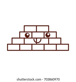 bricks wall kawaii character