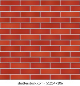 Bricks wall seamless background. Tileable pattern of new red brickwall. Vector EPS10.