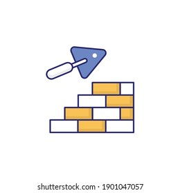 Bricks Wall vector icon style illustration. EPS file 10