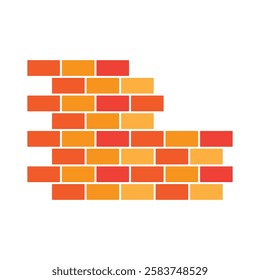 Bricks, wall, work icon. vector flat illustration for web and app..eps