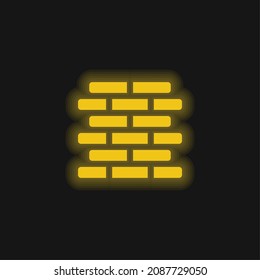 Icono de neón brillante amarillo