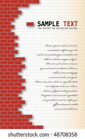 brick-wall background with space for text