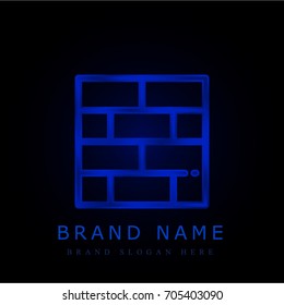 Brickwall blue chromium metallic logo