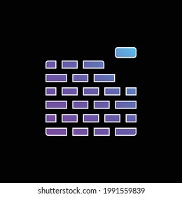 Brickwall blue gradient vector icon