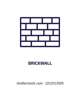 icono de pared de ladrillo de la colección de construcción. Muro de ladrillo lineal delgado, ladrillo, icono de contorno de textura aislado en fondo blanco. Signo de ladrillo vectorial de línea, símbolo para web y móvil