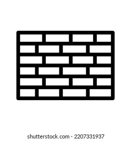 Brickwall icon vector color editable