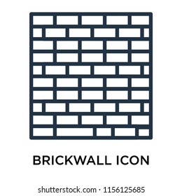 Brickwall icon vector isolated on white background, Brickwall transparent sign , line symbol or linear element design in outline style