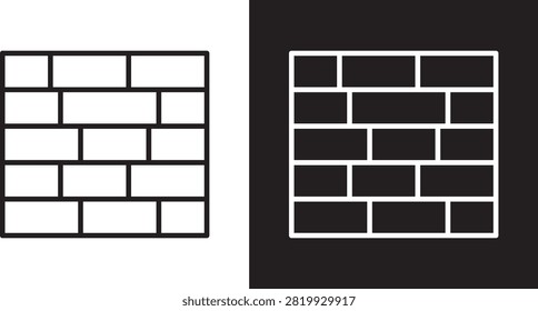 Brickwall icon vector icon set collection..