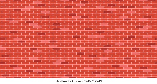 Brickwall seamless pattern with red color bricks. Vector print for textiles, stylish illustration, seamless fabrics, notebooks, interior, wallpaper.