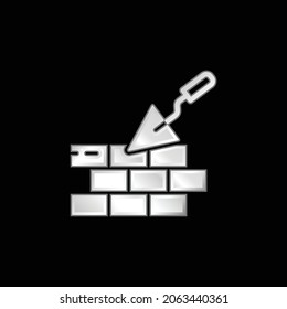 Brickwall silver plated metallic icon
