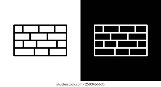 Brickwall thin line vector icon set.