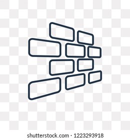 Brickwall vector outline icon isolated on transparent background, high quality linear Brickwall transparency concept can be used web and mobile
