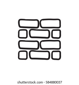 Brickwall vector sketch icon isolated on background. Hand drawn Brickwall icon. Brickwall sketch icon for infographic, website or app.