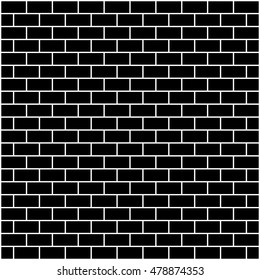  Brickwork. Black and white abstract background. Vector illustration. For your design.