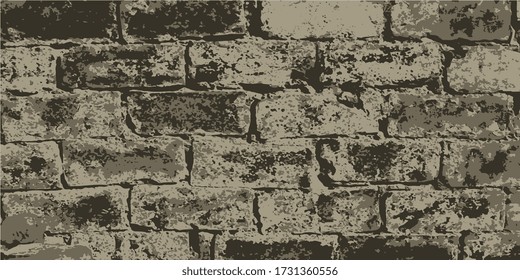 Brickwork. Brick wall. Vintage background for website, flyer. Vector illustration eps-10