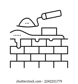 brickwork building line icon vector. brickwork building sign. isolated contour symbol black illustration