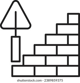 brickwork and building trowel icon