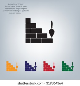 brickwork and building trowel vector icons