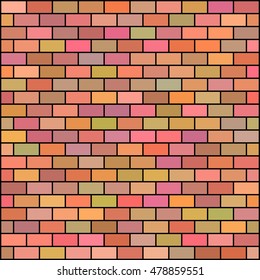  Brickwork. Colored abstract background. Vector illustration. For your design.