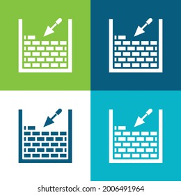 Brickwork Flat four color minimal icon set