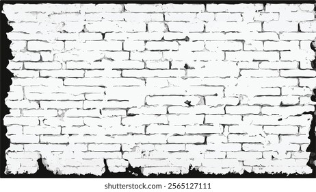 Brickwork grunge abstract background design. Vector distressed overlay brick wall old texture. Brickwork grunge black and white background.