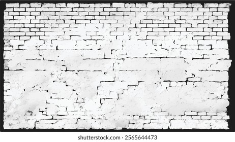 Brickwork grunge abstract background design. Vector distressed overlay brick wall old texture. Brickwork grunge black and white background.