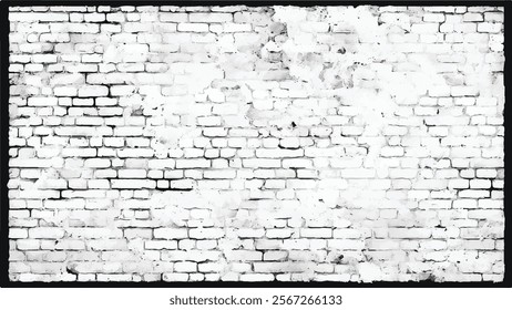 Brickwork grunge abstract background design. Vector distressed overlay brick wall old texture. Brickwork grunge black and white background.
