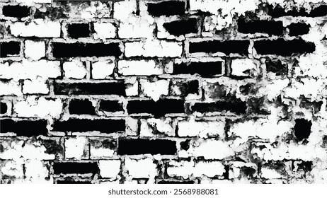 Brickwork grunge abstract background design brick wall old texture. Brickwork grunge black and white background.