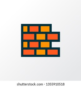 Brickwork icon colored line symbol. Premium quality isolated brick wall element in trendy style.