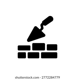 Brickwork Icon Containing bricks, wall, construction, and building icon. Solid icon.