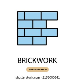 brickwork icons  symbol vector elements for infographic web