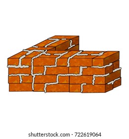 brickwork laying wall with cement
