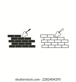 Brickwork line and glyph icon Vector illustration