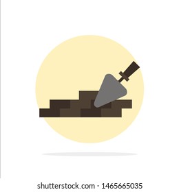 Brickwork, Mason, Building, Travel Abstract Circle Background Flat color Icon. Vector Icon Template background