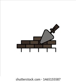 Brickwork, Mason, Building, Travel  Flat Color Icon. Vector icon banner Template. Vector Icon Template background