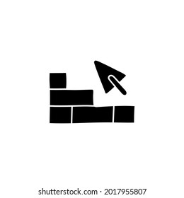 ladrillo, icono de albañilería en forma plana y sólida icono de glifo, aislado en fondo blanco 