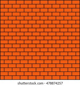 Brickwork. Orange abstract background. Vector illustration. For your design.