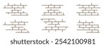 Brickwork pattern. Brick wall of the house. Brick texture. Masonry elements of brick blocks. EPS 10.