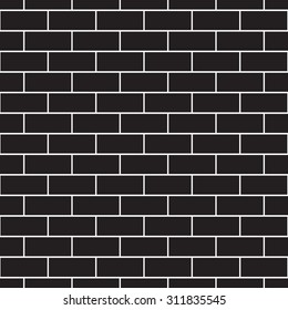 Brickwork seamless pattern. Monochrome. Black-and-white. Vector illustration. Brick wall 