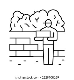 brickwork services line icon vector. brickwork services sign. isolated contour symbol black illustration