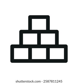 Brickwork UI icon, masonry simple line user interface vector symbol