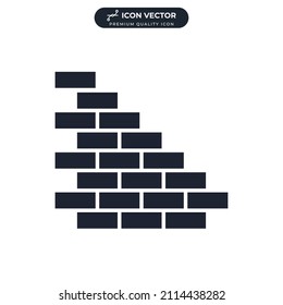 Ziegelsteine. Symbol-Vorlage für Wall-Backstein-Symbole für Grafik- und Webdesign-Kollektion, Vektorgrafik