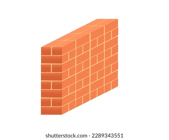 Brickworks with high quality red bricks vector illustration on white background