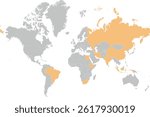 BRICS 10 Member States in Sphere Mercator Projection