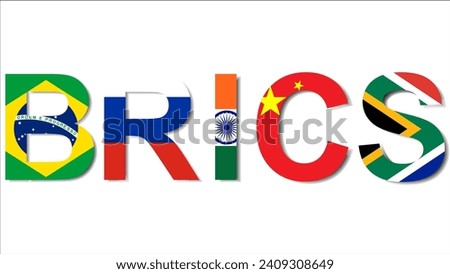 brics alphabet country isolated on white background for icon logo web. vector illustration.